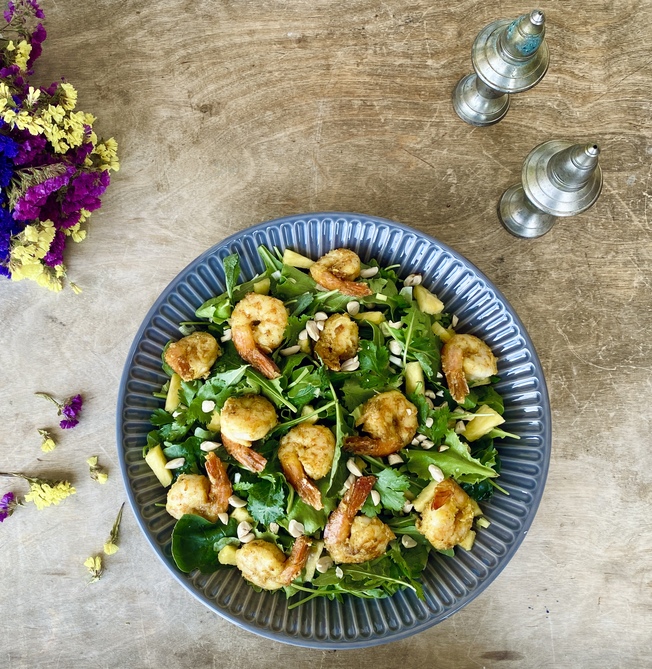 σαλάτα γαρίδες