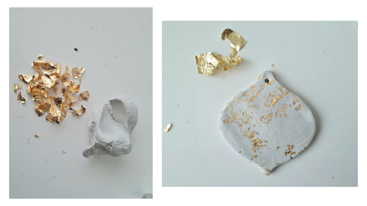 πηλός και φύλλα χρυσού