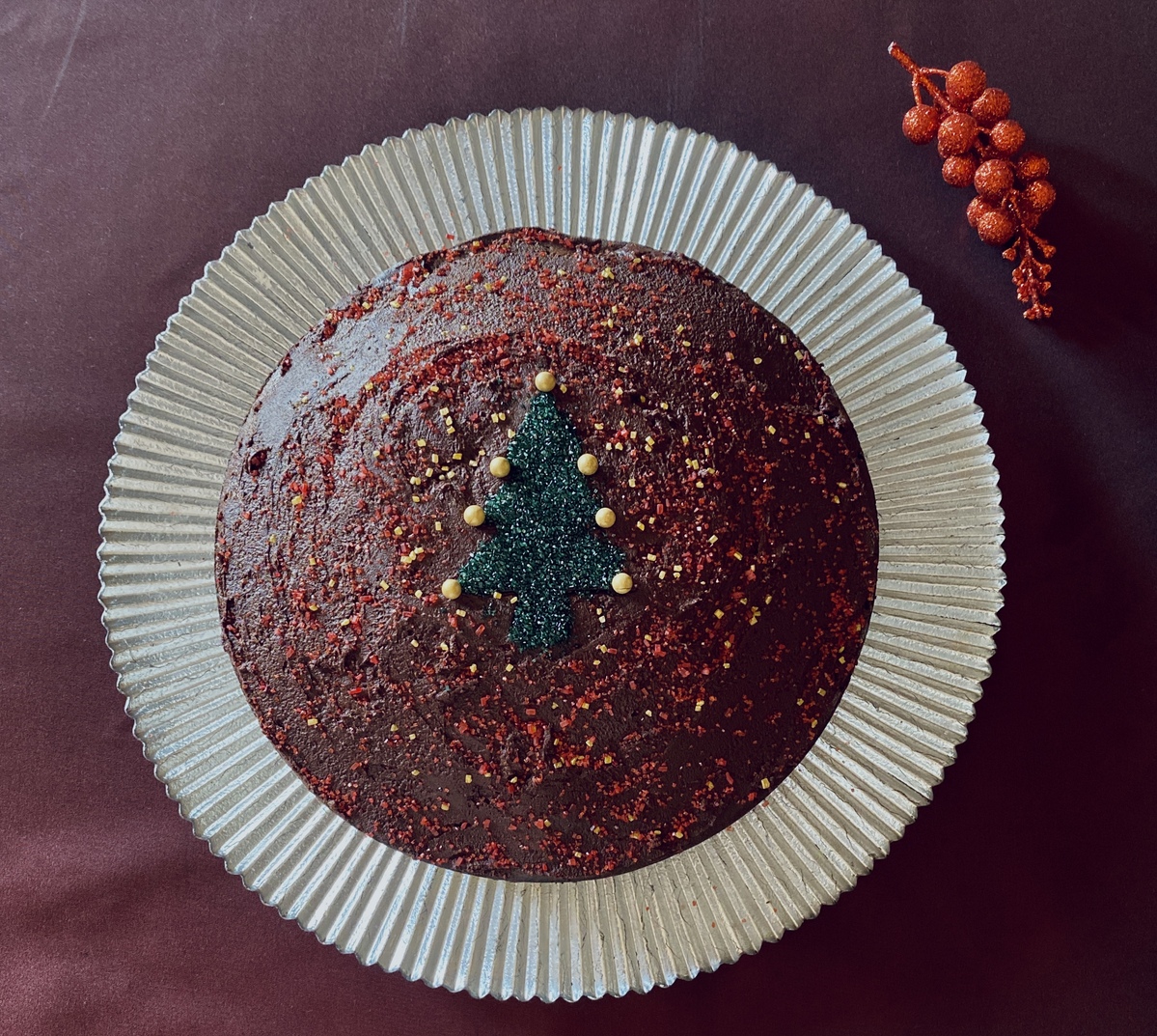 Χριστουγεννιάτικο κέικ σοκολάτας