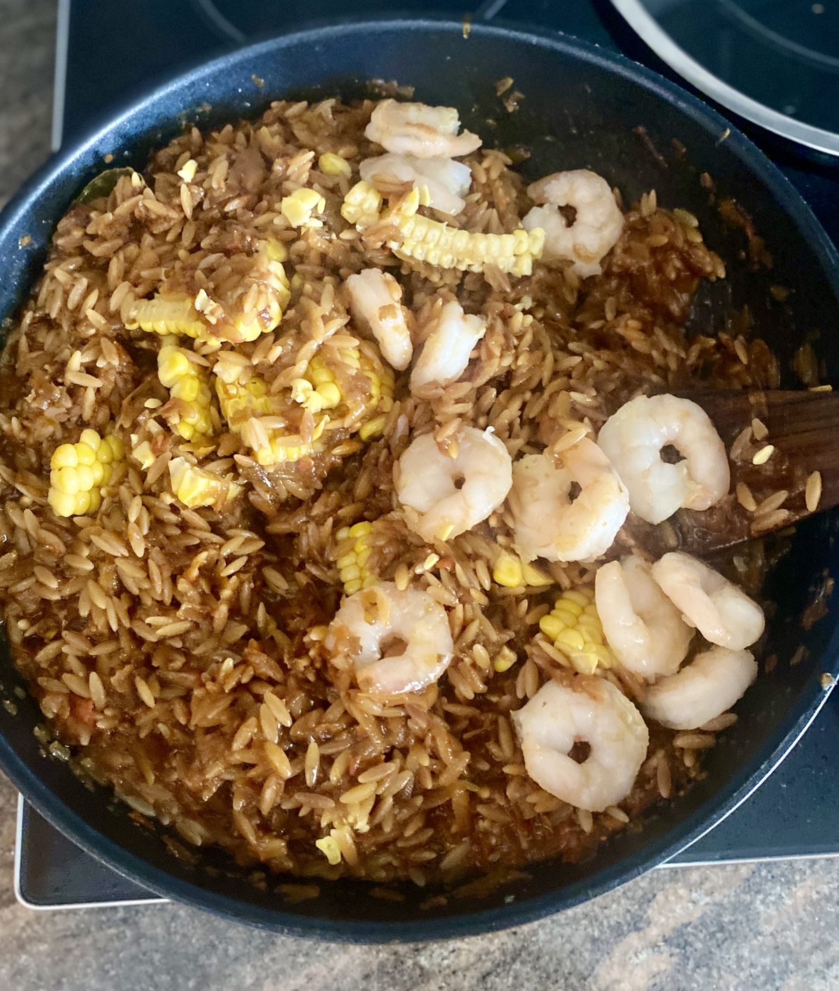 κροιθαρότο με γαρίδες