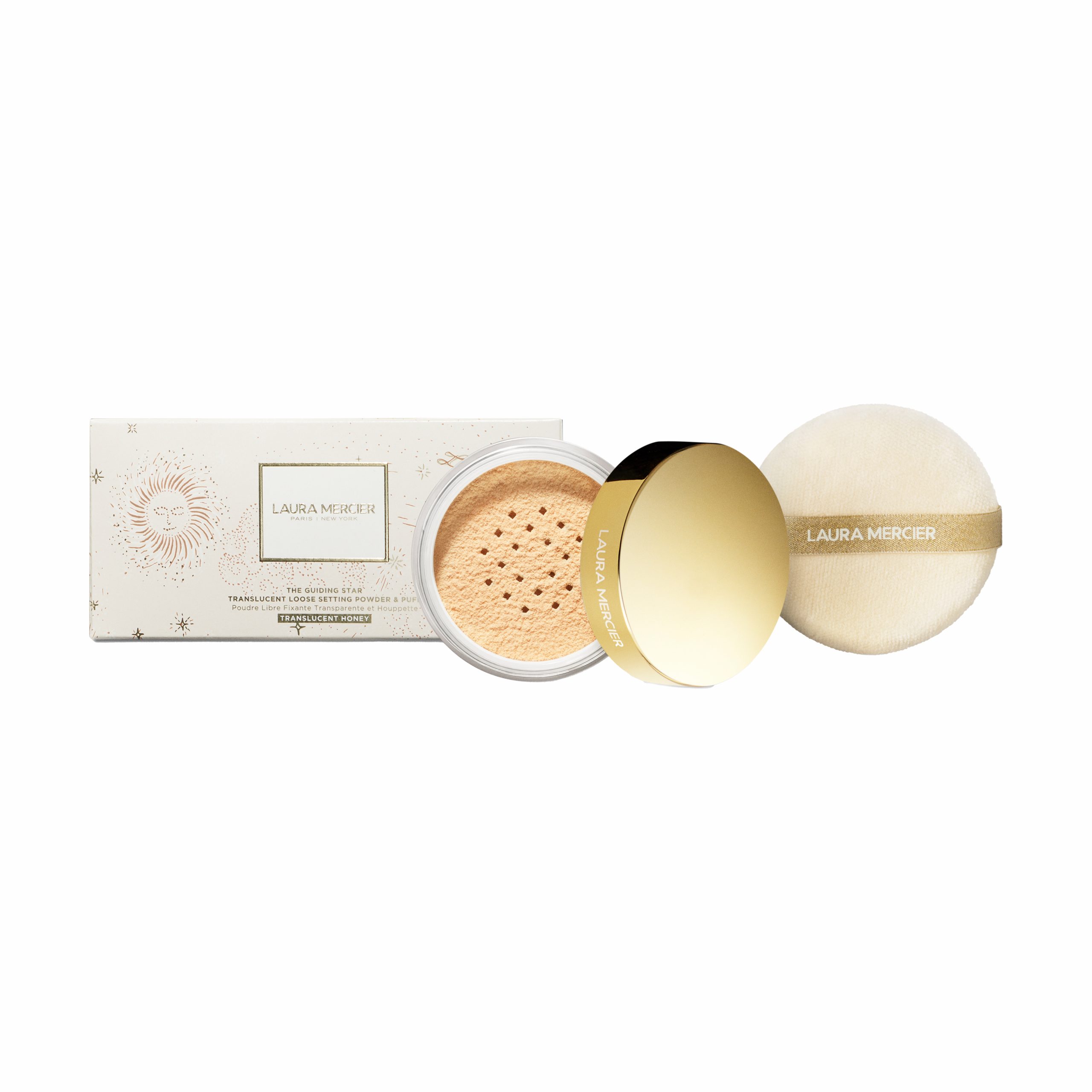 THE GUIDING STAR Translucent HONEY Loose Setting Powder & Puff Set
