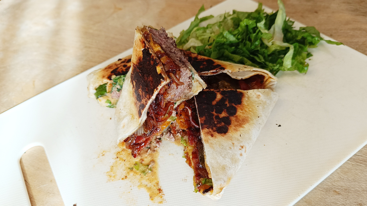 burger σε τορτίγια 