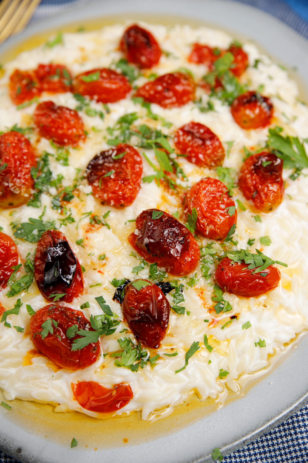 κριθαρότο με τυρί cottage και ντοματίνια