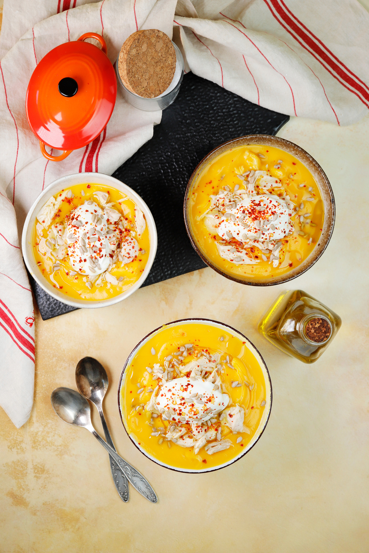 κολοκυθόσουπα με κοτόπουλο