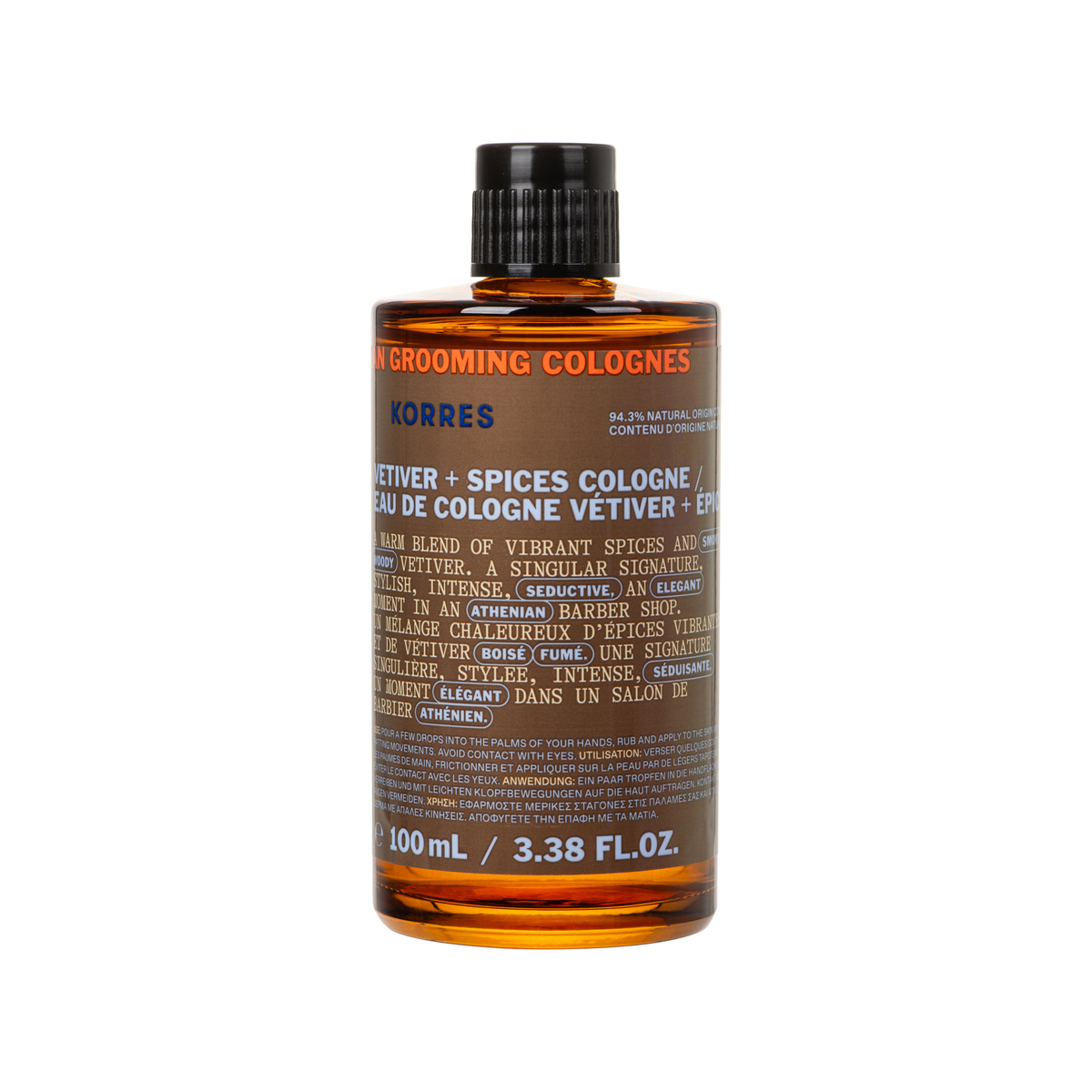 ATHENIAN GROOMING VETIVER + SPICES EAU DE COLOGNE 